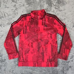 Adidas Red Track Jacket Youth Size XL Three Stripes Regular Fits Mens Small